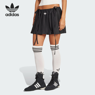 Adidas/阿迪达斯正品三叶草女士缎带百褶运动迷你短裙JX2554