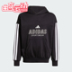 阿迪达斯正品 HOT Adidas HOOD大童三条纹连帽针织卫衣JW5083
