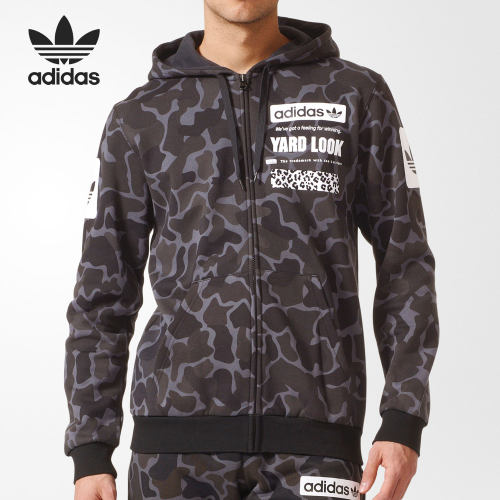 Adidas/阿迪达斯正品三叶草 新款男子连帽休闲运动夹克外套BS2040
