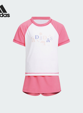 Adidas/阿迪达斯正品LG CD2 SET小童印花夏季短袖套装IY8112