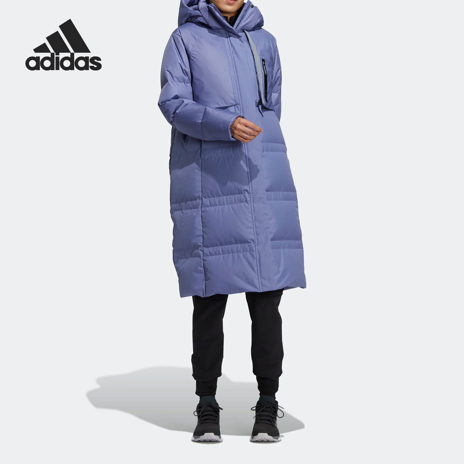 Adidas/阿迪达斯正品女子舒适长款保暖运动休闲羽绒服 H13862