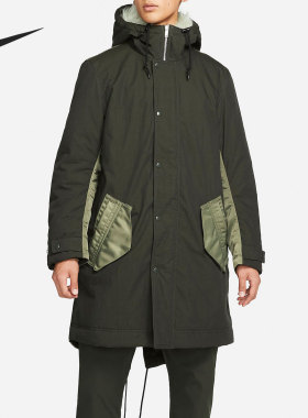 Nike/耐克 正品休闲男子时尚运动保暖防风连帽棉衣 DD6776-355
