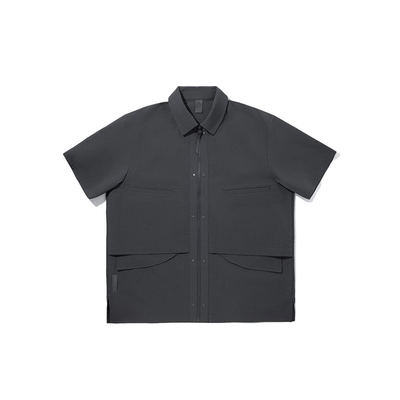 李宁正品REVIVE赋活系列男子舒适透气百搭短袖衬衫T恤ASHV293-4