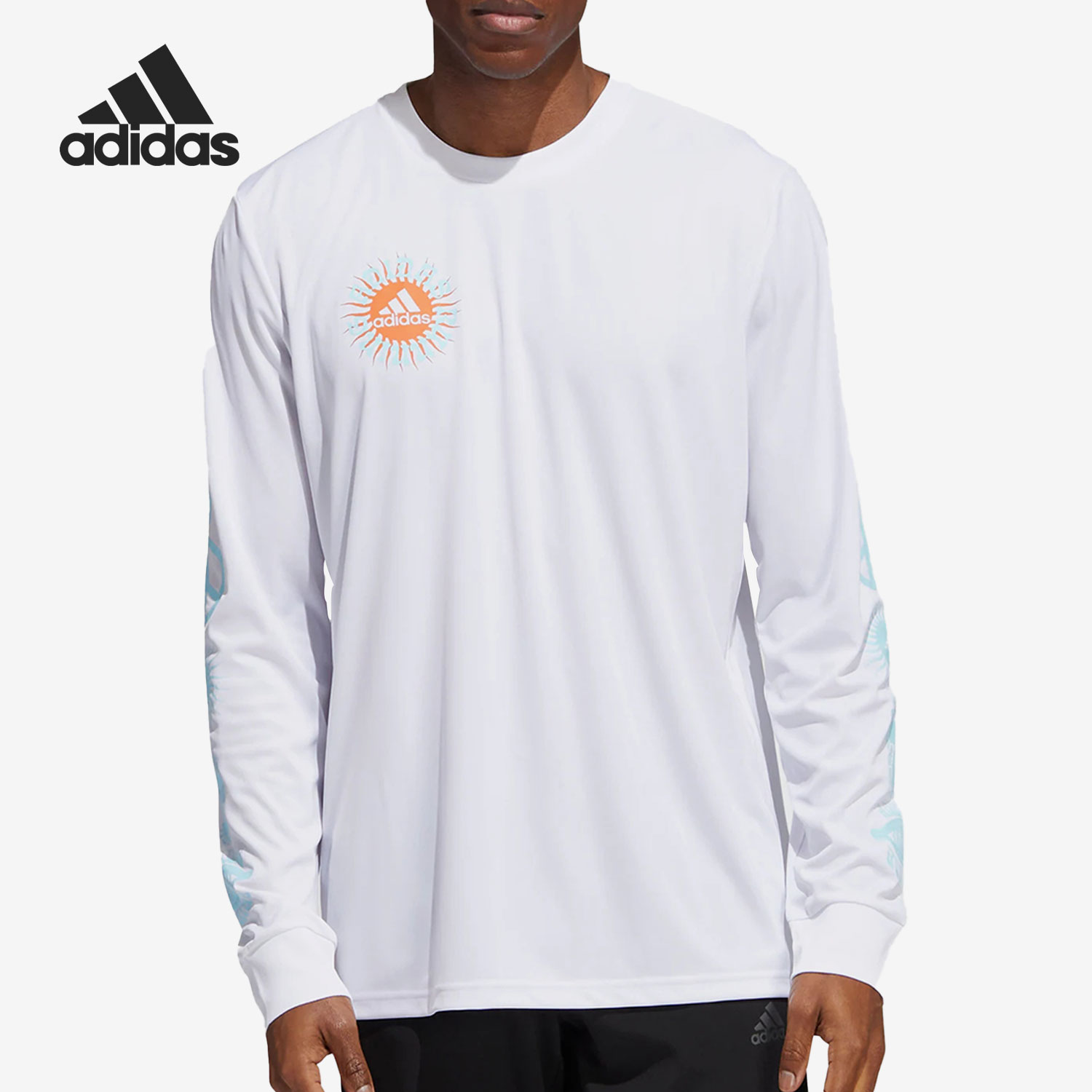 Adidas/阿迪达斯正品M BTN G LS T男子跑步运动长袖T恤HA4306