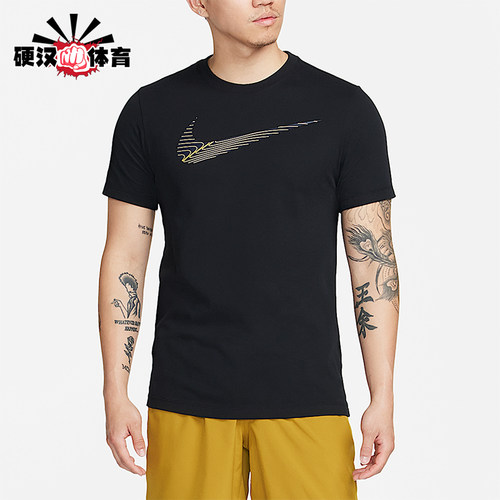 Nike/耐克正品2025男士耐穿圆领套头透气运动健身短袖FJ2465-010