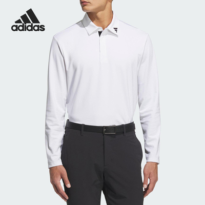 Adidas/阿迪达斯正品2025男士高尔夫训练长袖POLO衫JM9538