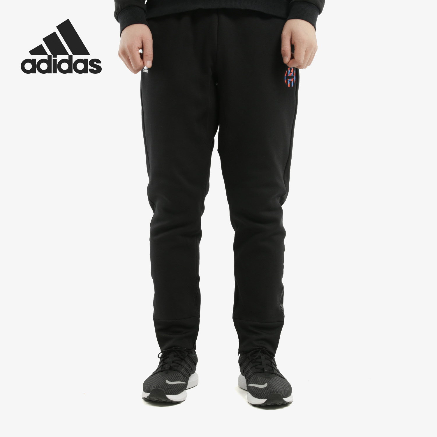 Adidas/阿迪达斯正品男子宽松透气篮球运动针织长裤 FL9112