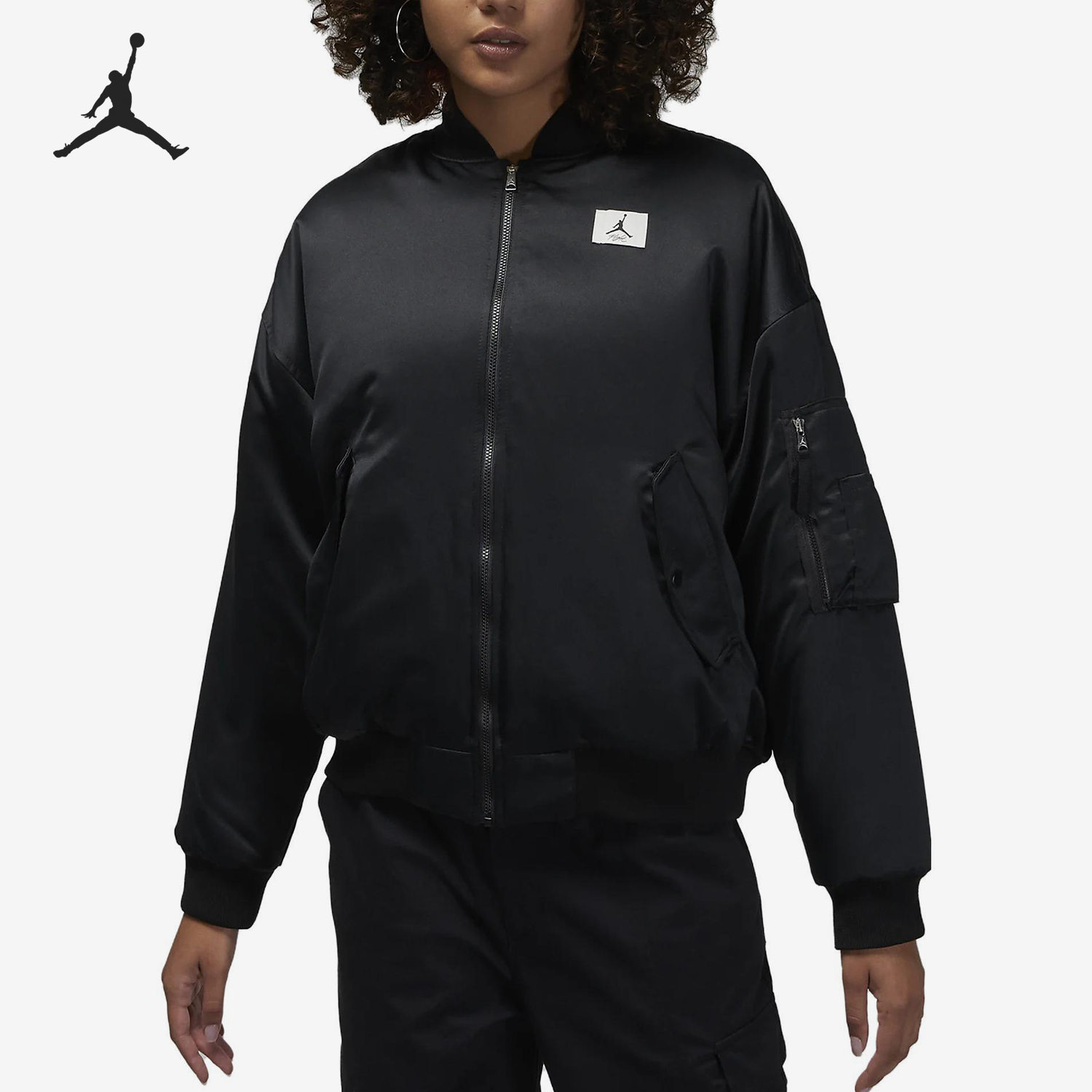 Nike/耐克正品Jordan 女士经典拉链飞行员夹克外套DQ9802-010