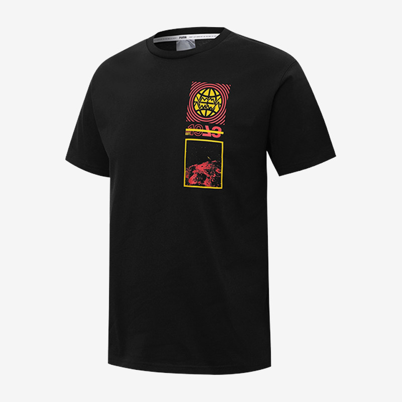 Puma/彪马正品秋季新款男子撞色印花透气圆领短袖T恤536412