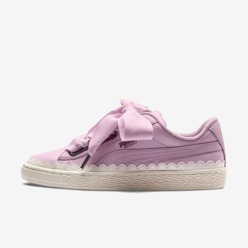 Puma彪马正品Basket Heart Scallop女低帮蝴蝶结板鞋366979-02