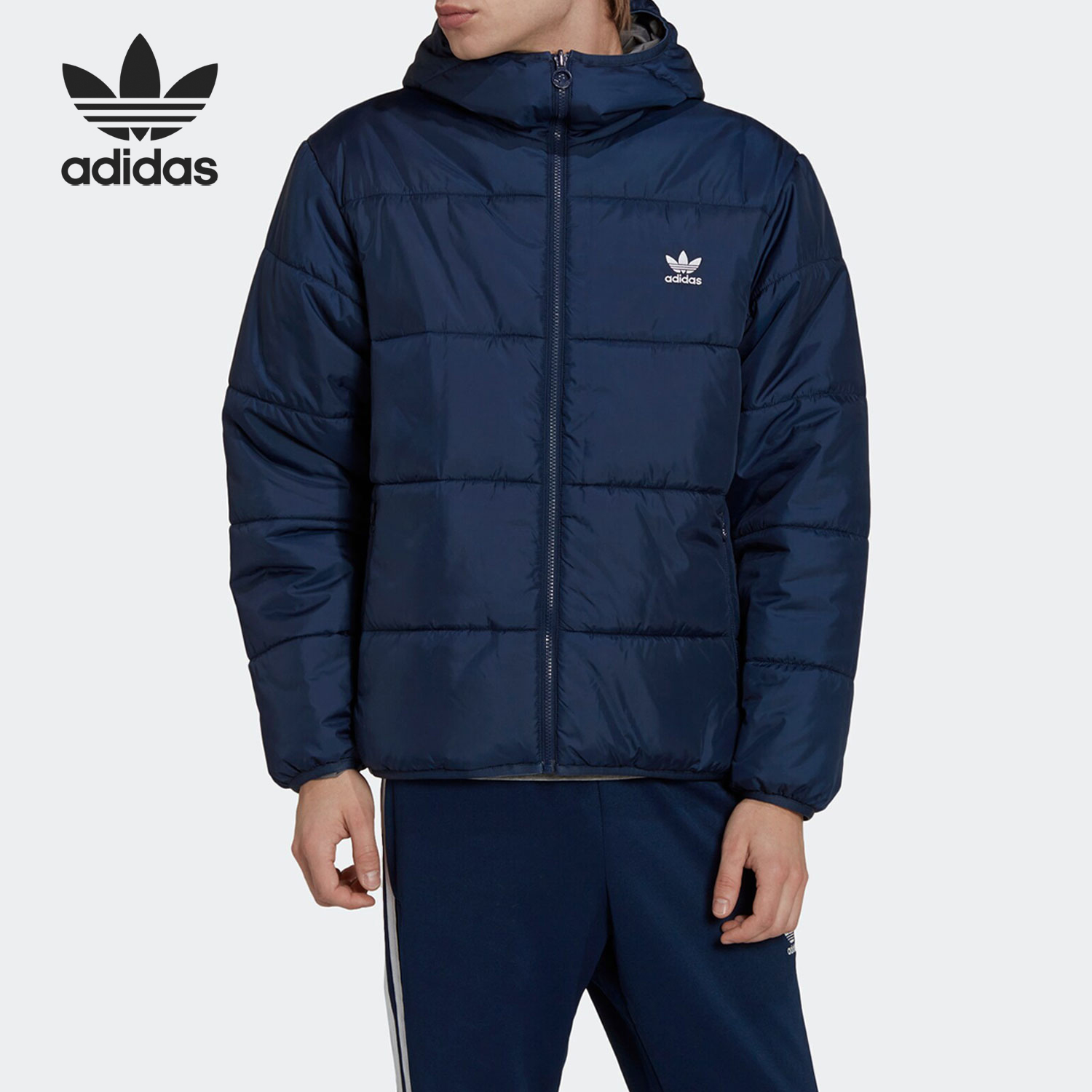 阿迪达斯男士双面穿棉服外套