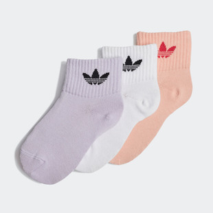 新款 Adidas 阿迪达斯正品 当季 GD3130 三叶草小童运动训练袜三双装