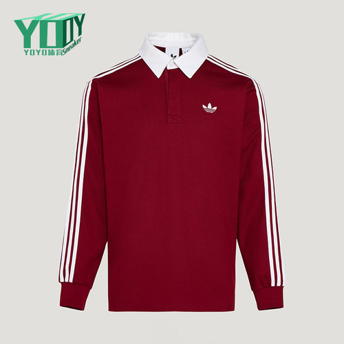 Adidas/阿迪达斯正品三叶草男士宽松经典运动长袖POLO衫KG3905