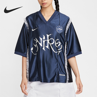 耐克正品 II1939 夏季 饰宽松短袖 410 女士复古休闲蕾丝装 Nike