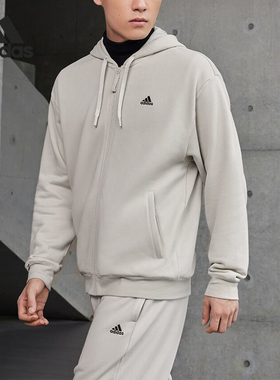 Adidas/阿迪达斯正品运动休闲情侣款拉链连帽夹克外套IV7604