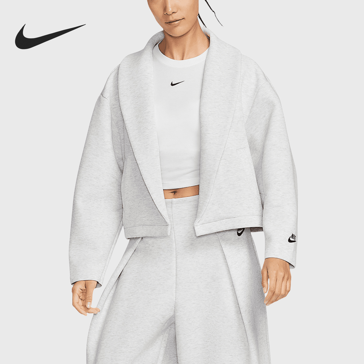 Nike/耐克正品Oversize女士短款针织休闲时尚外套HJ0970-013
