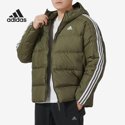 Adidas/阿迪达斯正品冬季新款男子连帽保暖羽绒服上衣IK3214