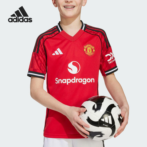 Adidas/阿迪达斯正品2025夏季款大童V领足球运动球衣JP3013