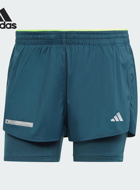 Adidas/阿迪达斯正品ULTI 2IN1女子透气跑步运动短裤HZ4481