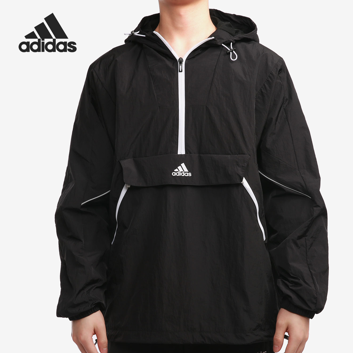 运动休闲男子半拉链连帽卫衣