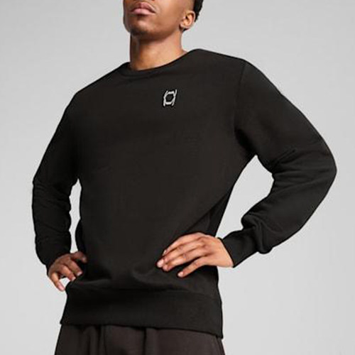 Puma/彪马正品圆领卫衣新款男黑色柔软保暖经典简约卫衣630512-03