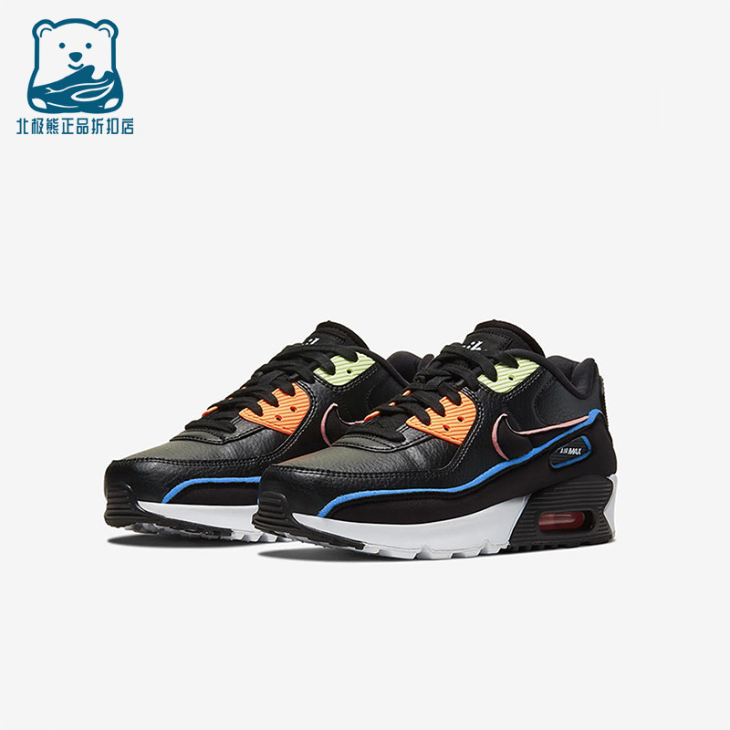 Nike/耐克正品AirMax90SE新款儿童黑色鞋经典跑步鞋CK4068-01
