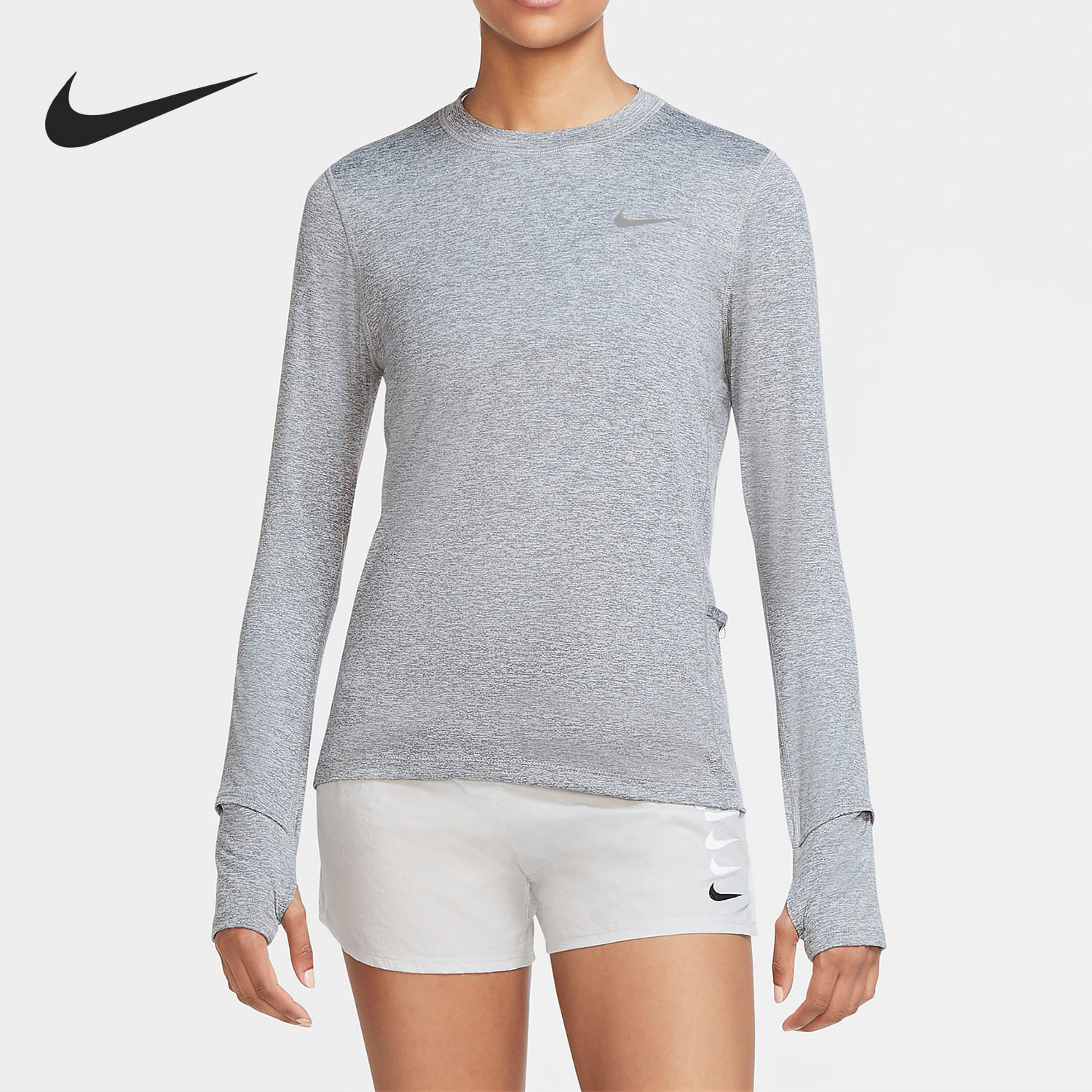 Nike/耐克正品Dri-FIT Element 女子跑步圆领上衣 CU3278-084