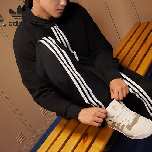 Adidas/阿迪达斯正品冬季新款男子针织加绒连帽卫衣IP9485