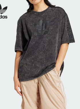 Adidas/阿迪达斯正品三叶草女士复古运动宽松圆领T恤IW3413