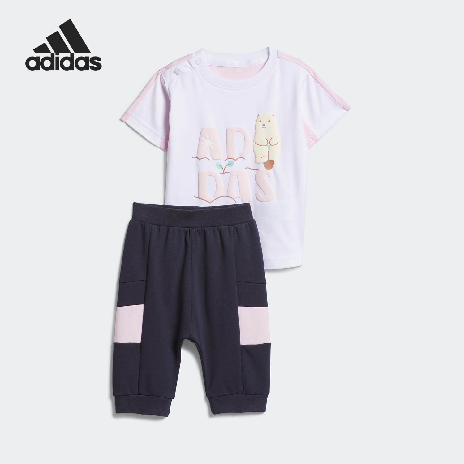 Adidas/阿迪达斯正品IN F T 3/4 SET婴童透气宽松套装IA8224 - 封面