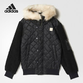 AY4772 三叶草女子运动休闲棉服毛领保暖棉衣 Adidas 阿迪达斯正品