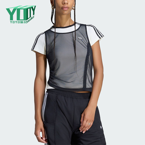 Adidas/阿迪达斯正品女士经典休闲透气时尚运动短袖T恤LF2341