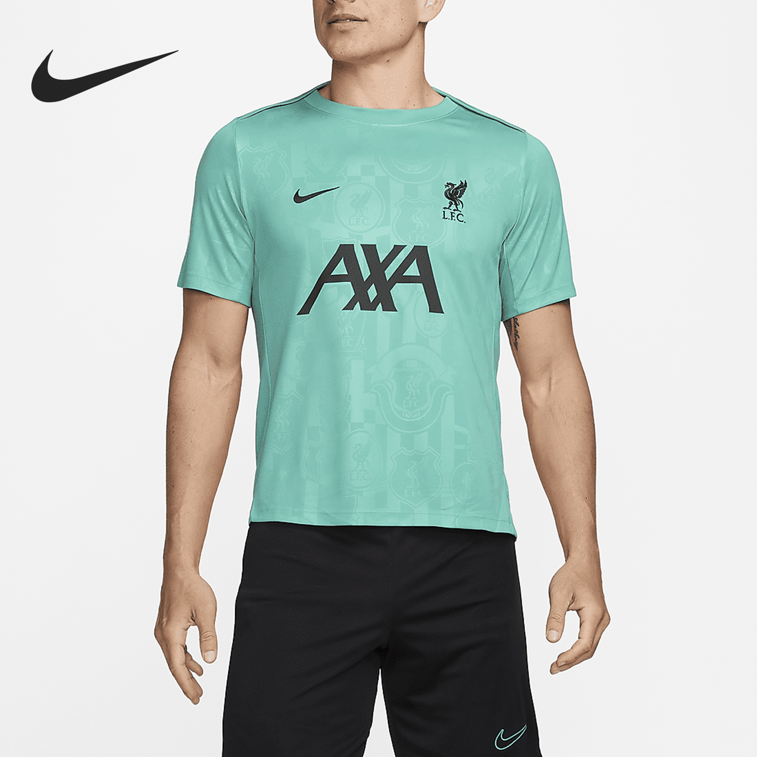 Nike/耐克正品利物浦主场男士赛前短袖足球上衣FN9653-393