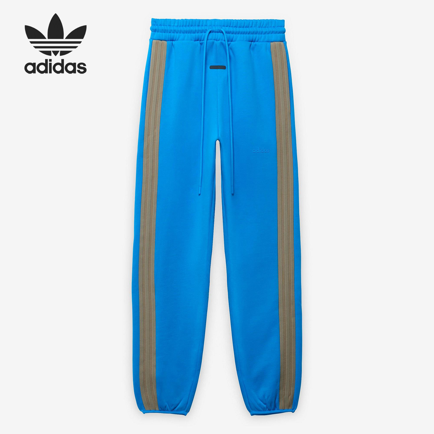 Adidas/阿迪达斯正品男士抽绳松紧腰线条经典针织运动裤IS8759