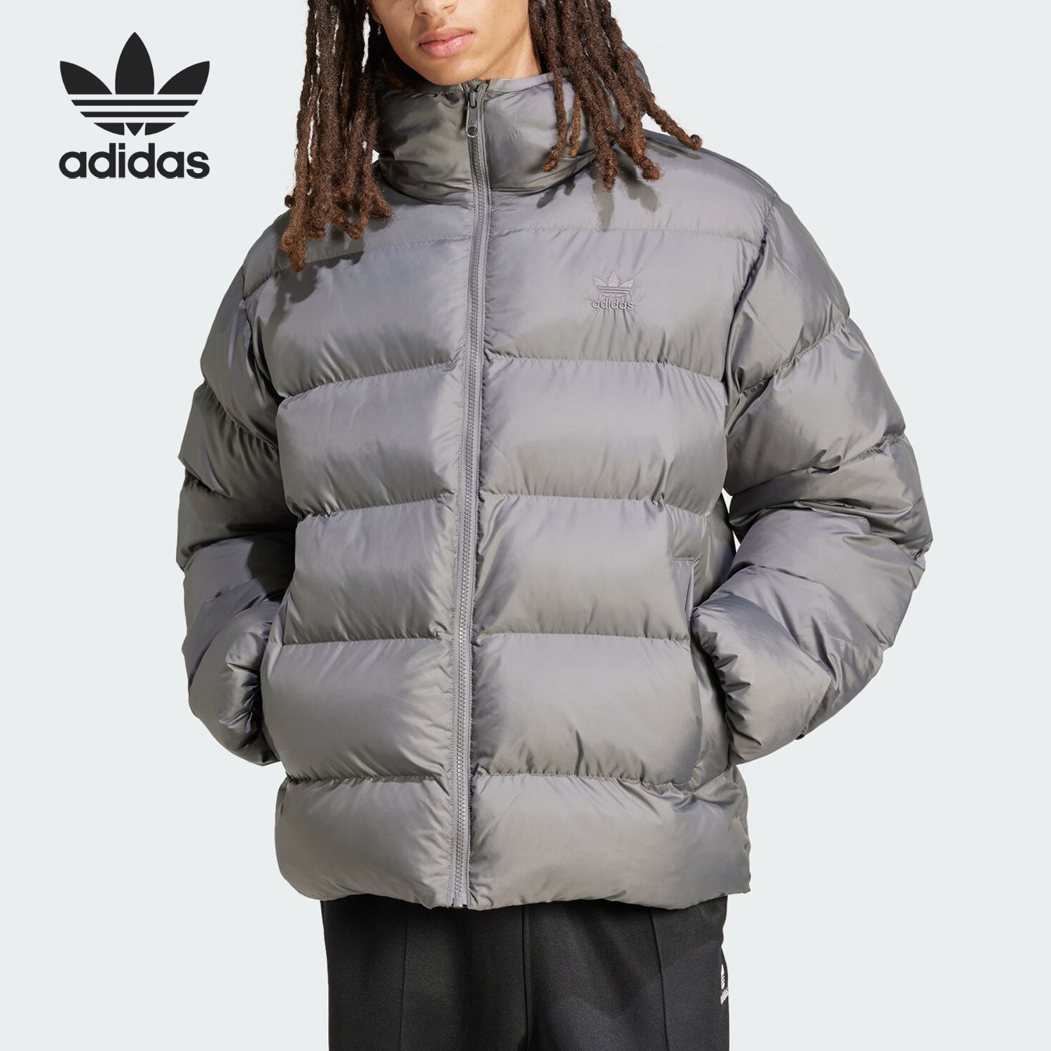 阿迪达斯男士保暖运动连帽棉服