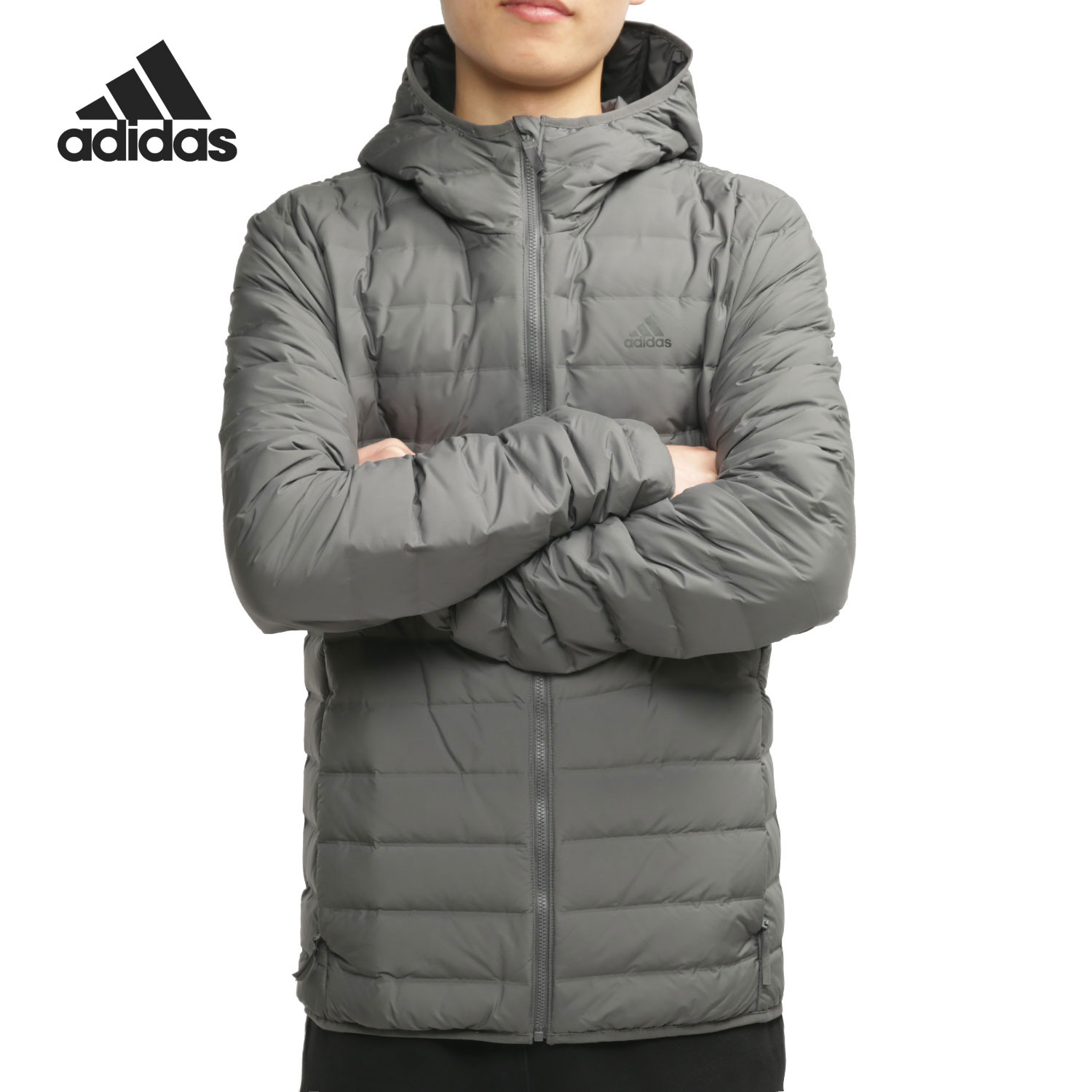 Adidas/阿迪达斯正品男子薄款防风户外训练运动羽绒服GE5879