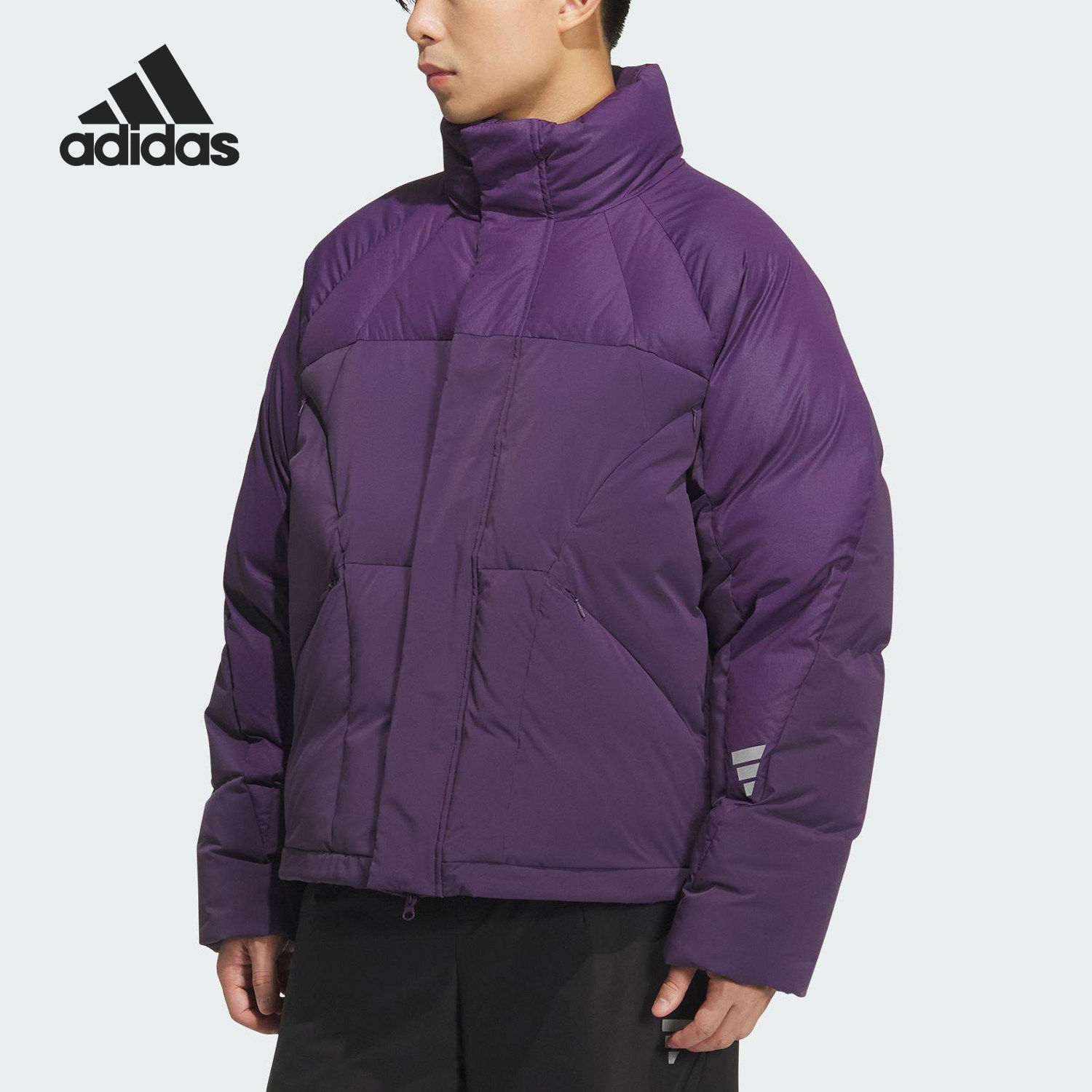 Adidas/阿迪达斯正品冬季男士立领时尚复古保暖羽绒服KH1483