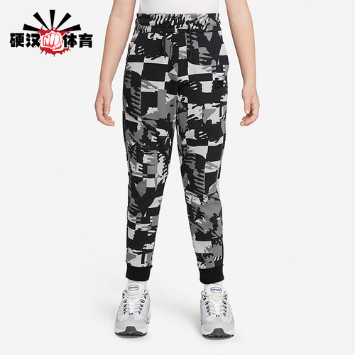 Nike/耐克正品2025秋季大童系带运动满印休闲针织长裤DM8070-077