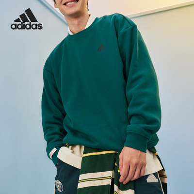 Adidas/阿迪达斯正品新款男女简约休闲宽松加绒卫衣JM9096
