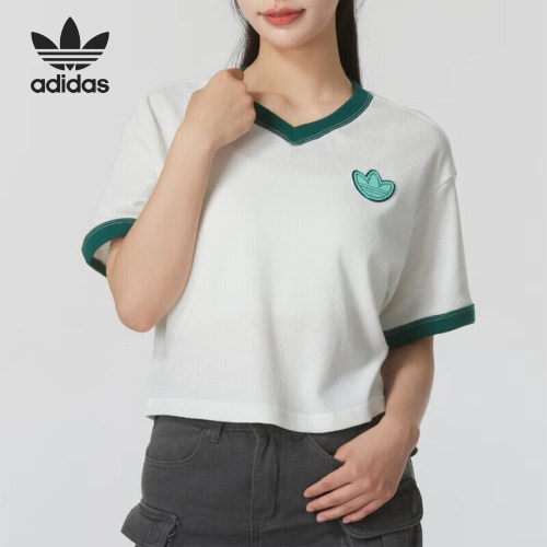 Adidas/阿迪达斯正品三叶草女士运动透气休闲短袖JI7239