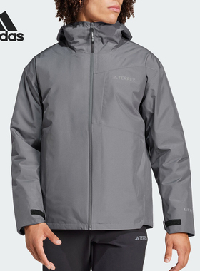 Adidas/阿迪达斯正品2024新款男士三合一户外冲锋衣IX5619