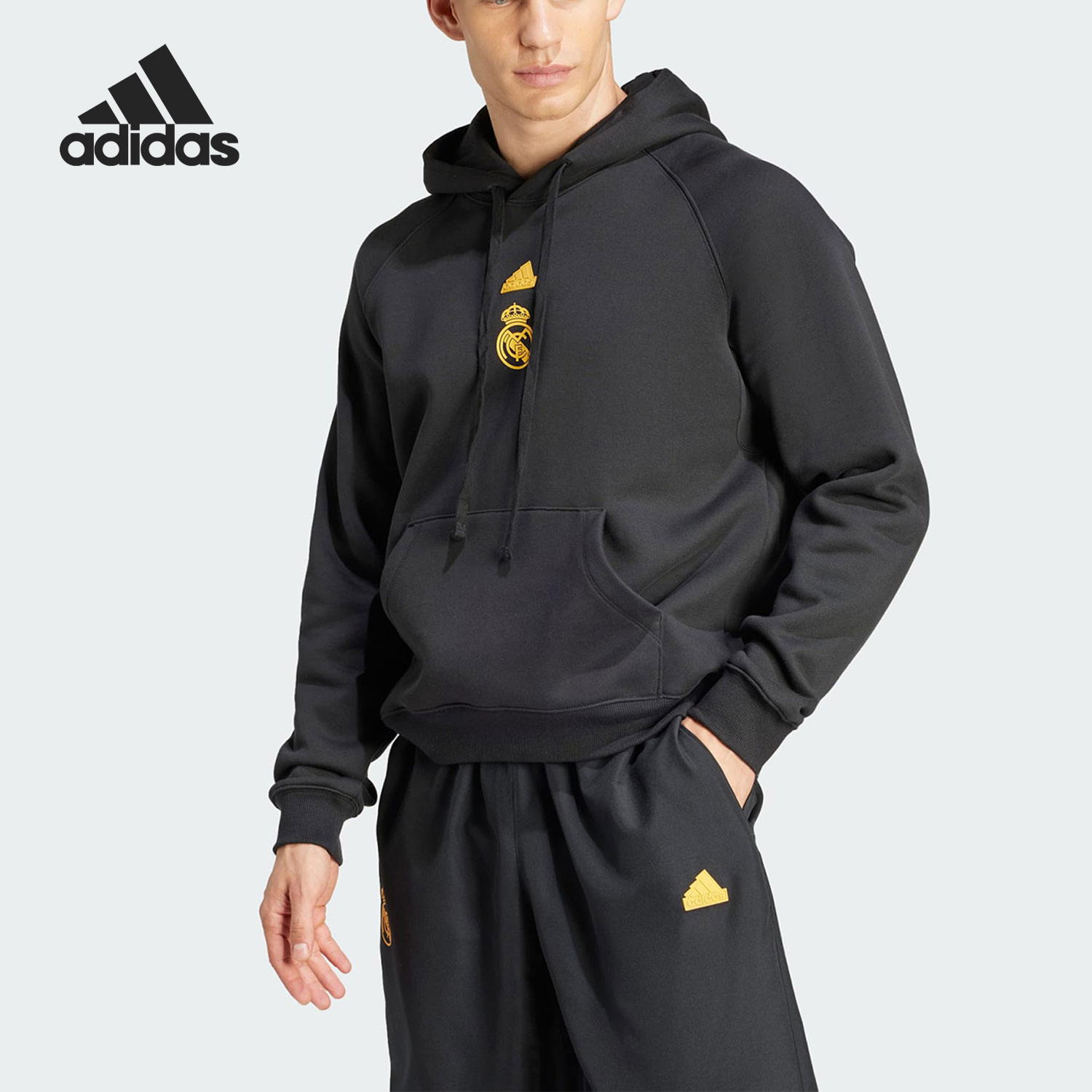 阿迪达斯男士运动连帽套头衫