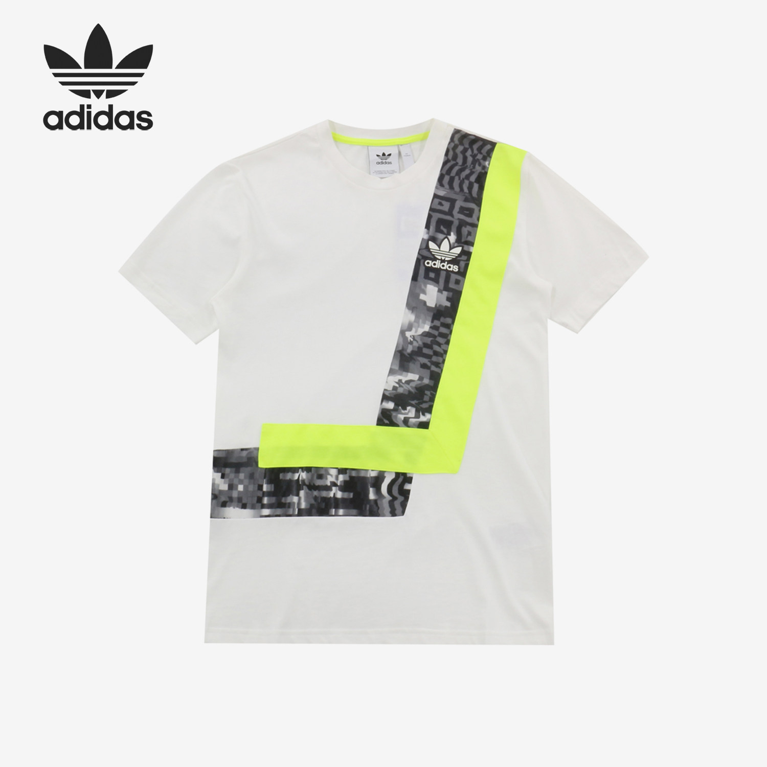 Adidas/阿迪达斯正品三叶草男士潮流印花休闲运动短袖DJ1020