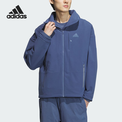 阿迪达斯男士休闲连帽夹克外套