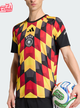 Adidas/阿迪达斯正品德国队男女修身足球经典训练圆领短袖JZ4577