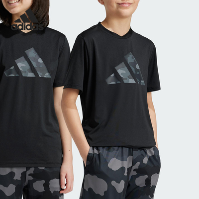 Adidas/阿迪达斯正品ESSENTIALS儿童休闲圆领针织运动短袖IV9588
