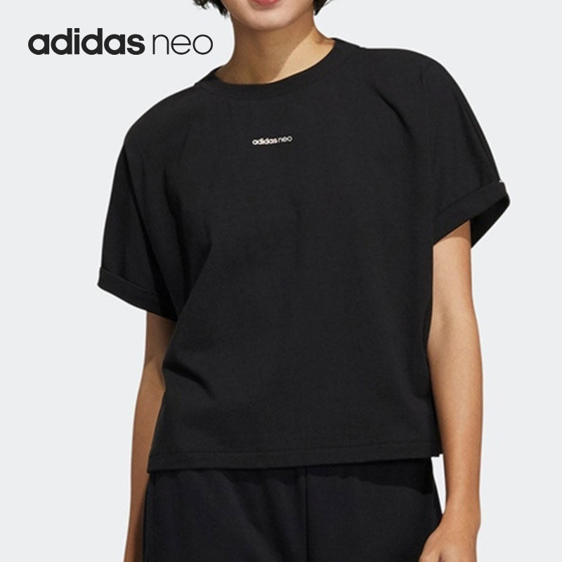 Adidas/阿迪达斯正品NEO 女子卷边袖口运动短袖T恤 HA1162
