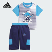 套装 Adidas IQ0842 新款 婴童运动短袖 阿迪达斯正品 夏季
