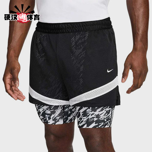 Nike/耐克正品男士拼接松紧修身中腰三分休闲短裤HJ3894-010