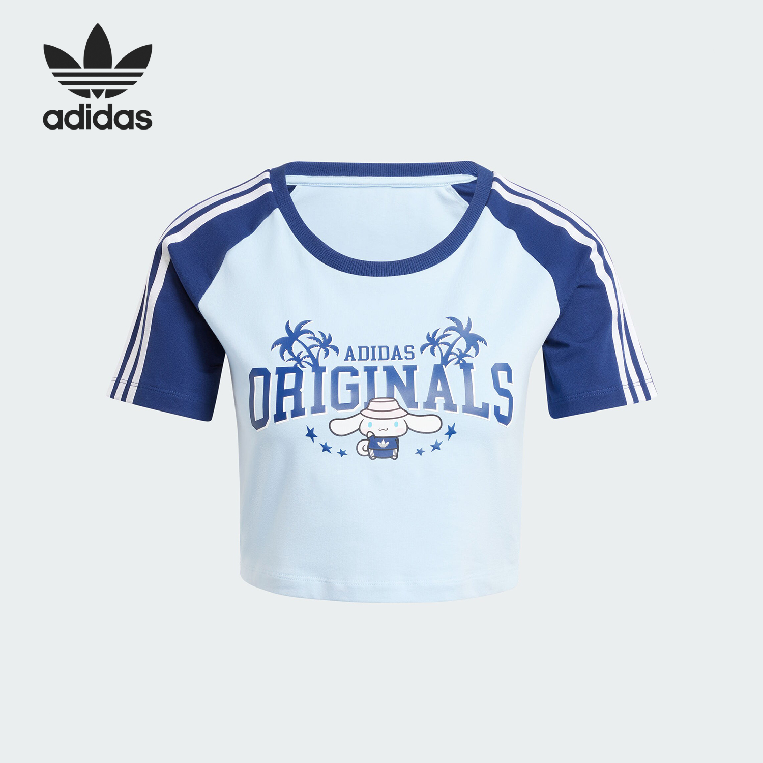 Adidas/阿迪达斯正品CROP BABY TEE C女士运动短袖T恤JH3175